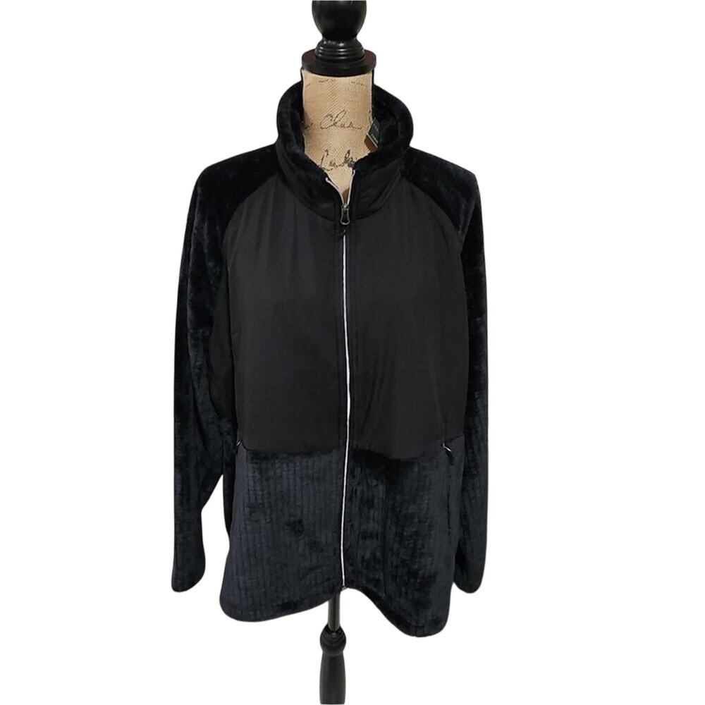 Free‎ Country black super soft fleece jacket plus size 2X new!!
